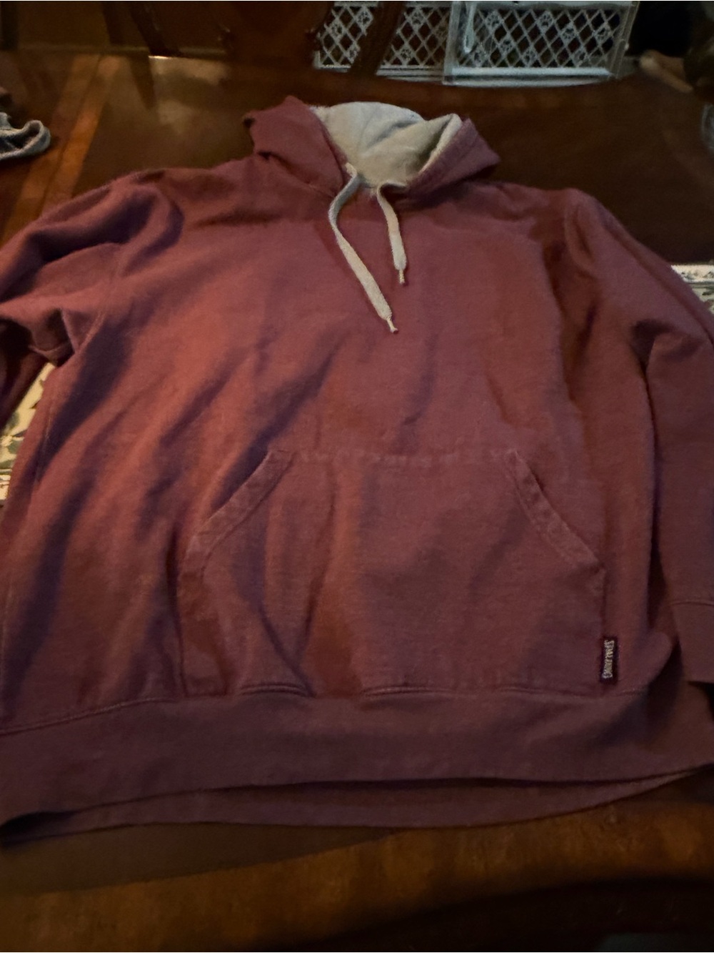 Spalding Maroon Hooded Sweatshirt with Gray Lining